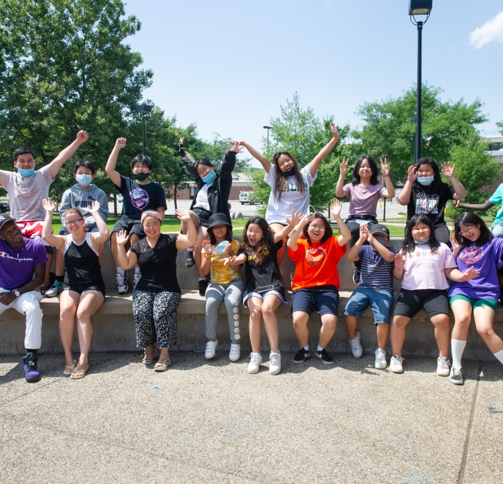 Group of Global Youth Leaders posing on campus.
